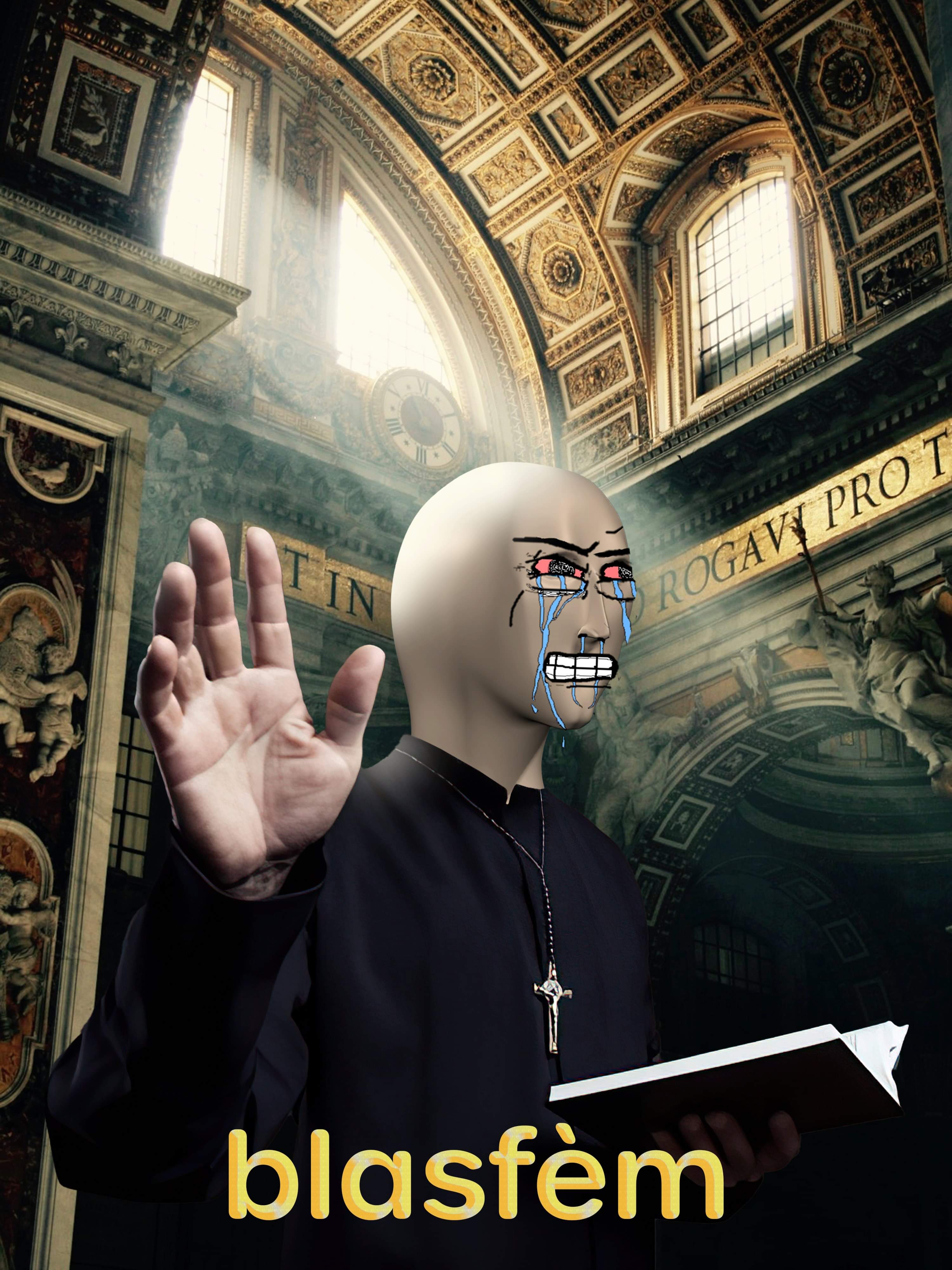 Meme man crying church Meme Template | Insider Memes | Viral Meme Generator