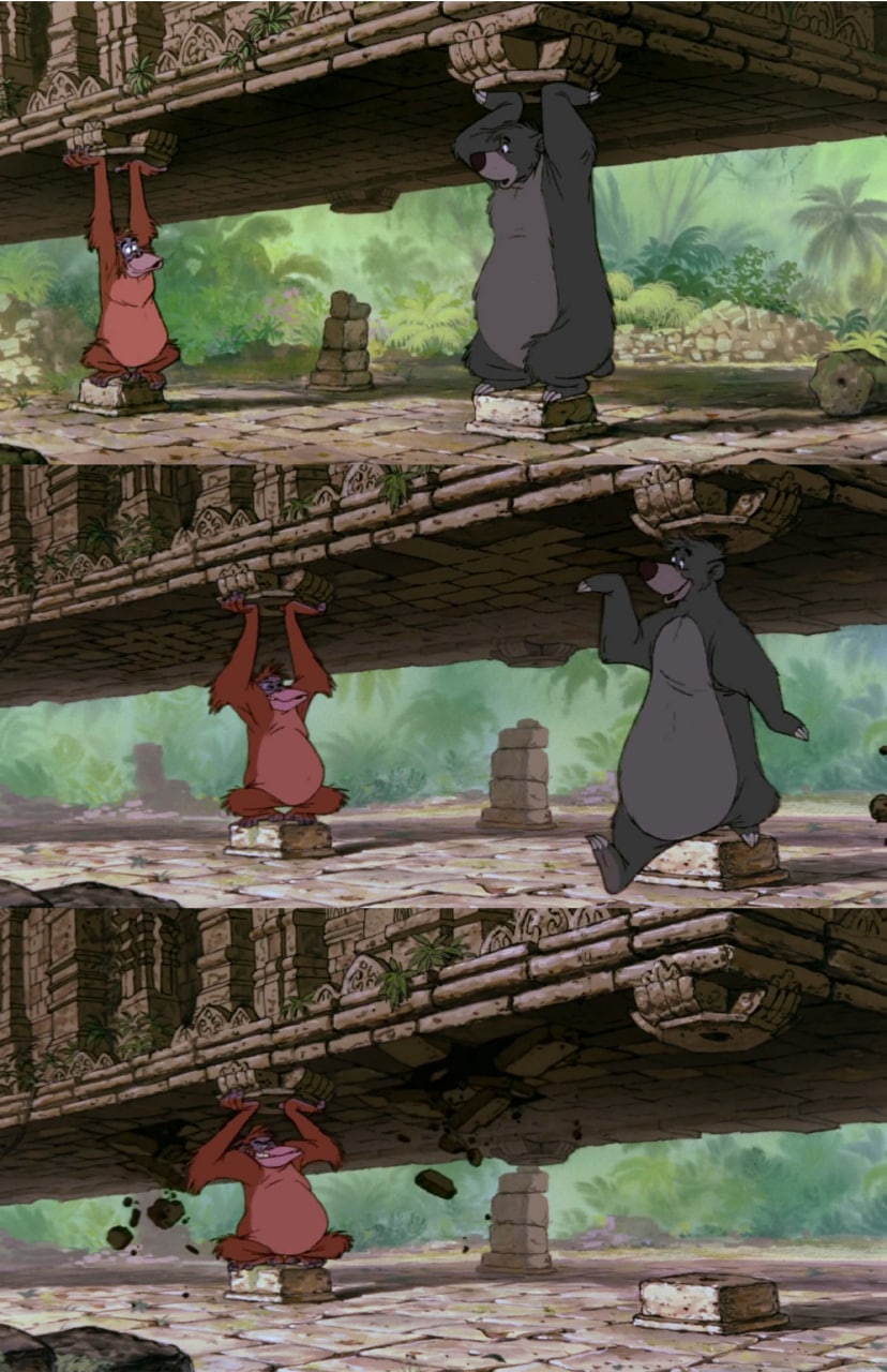 Jungle Book Baloo holding ceiling