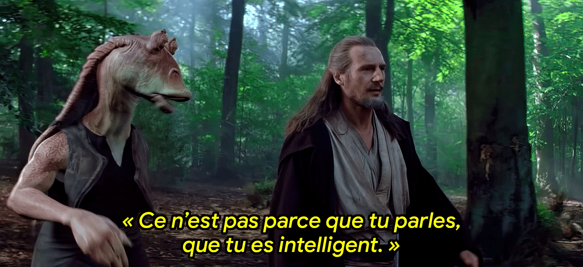 Jar Jar Binks Qui-Gon forest