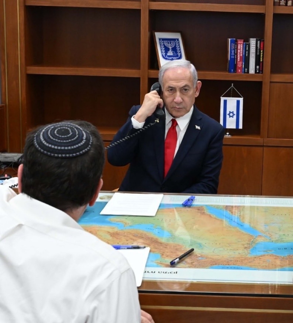 Netanyahu on the phone