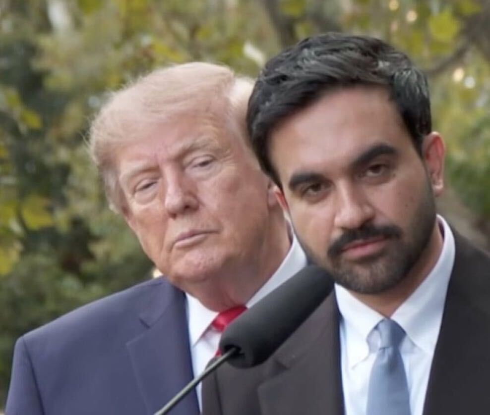 Mamdani Trump looking meme